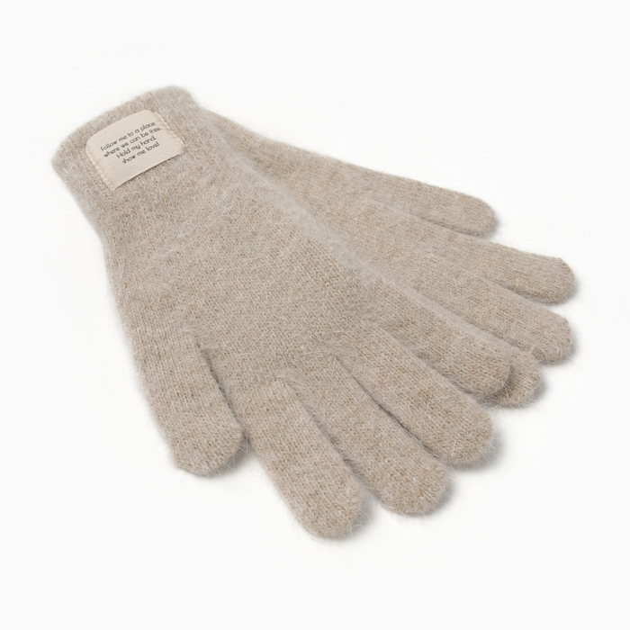 Перчатки женские MIST с шерстью кролика, размер 22 см, бежевые
