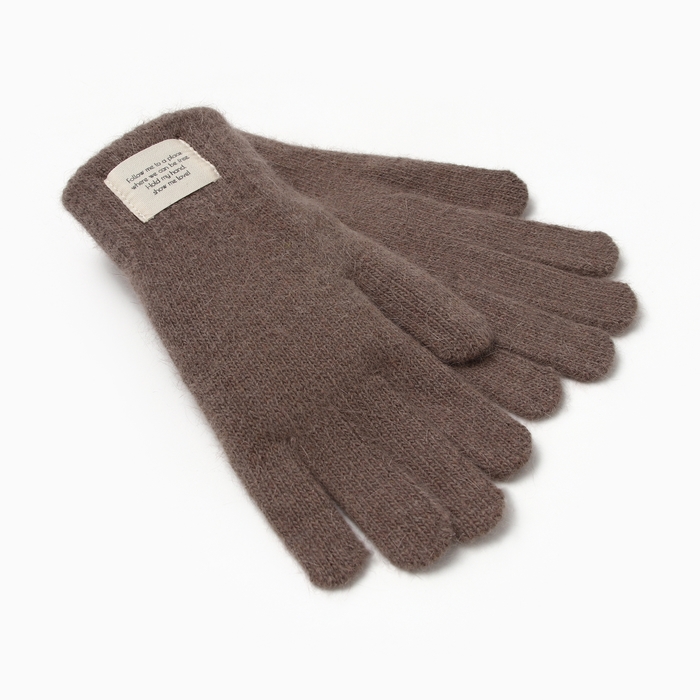 Перчатки женские MIST с шерстью кролика, размер 22 см, коричневые
