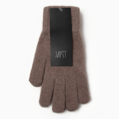 Перчатки женские MIST с шерстью кролика, размер 22 см, коричневые