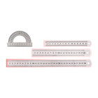 Набор линеек металлических, 4 штуки (15, 20, 30 см и транспортир) - Фото 1