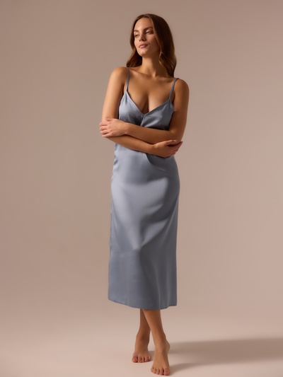 Сорочка ночная женская SL HOME Tensel Home, размер 42-44, голубая