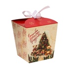 Бонбоньерка, новогодняя подарочная упаковка «Ёлка и подарки», 7.5×8×7.5 см - Фото 2