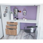 Кровать чердак Polini kids Simple, с письменным столом и шкафом, цвет белый-дуб крафт золотой - Фото 4