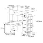 Кровать чердак Polini kids Simple, с письменным столом и шкафом, цвет белый-дуб крафт золотой 10766181