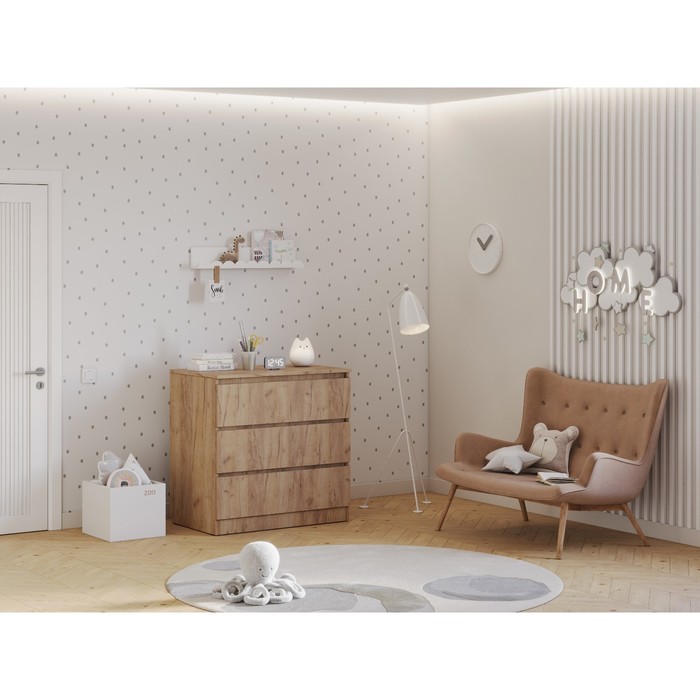 Комод с ящиками Polini kids Simple 1980, 804×505×797 мм, цвет дуб крафт золотой - Фото 1