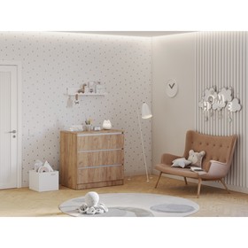 Комод Polini kids Simple 1980, цвет дуб крафт золотой с белыми вставками