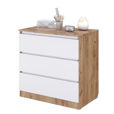 Комод с ящиками Polini kids Simple 1980, 804×505×797 мм, цвет дуб крафт золотой/белый