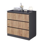 Комод с ящиками Polini kids Simple 1980, 804×505×797 мм, цвет графит/дуб крафт золотой - Фото 3