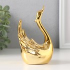 Сувенир керамика "Лебедь. Покорность" золото 6х10,5х14 см - фото 25476051