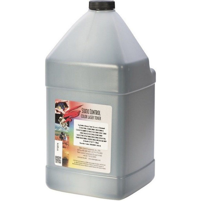 Тонер Static Control OKIUNIV3-1KG-K, чёрный, флакон 1000 г, для принтера Oki C3300N5500