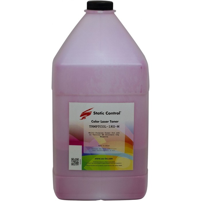 Тонер Static Control TRMPTCOL-1KG-M, пурпурный, флакон 1000 г, для принтера HP CLJCP1515