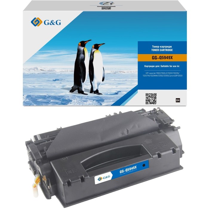 Картридж лазерный G&G GG-Q5949X черный (6000стр.) для HP LJ 1160/1320/3390/3392 - фото 51648658