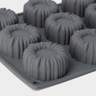 Форма для выпечки и муссовых десертов KONFINETTA «Шарлотт», силикон, 27.5×17.5×2.5 см, 12 ячеек (5×2.5 см), серая - Фото 4