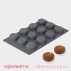 Форма для выпечки и муссовых десертов KONFINETTA «Паутина», силикон, 29.5×17.5×2.5 см, 12 ячеек (4.2×2.5 см), серая - Фото 1