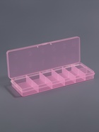 Органайзер для хранения мелочей, 12 секций, размер 18.4×6.7×2 см, прозрачный, розовый - Фото 2