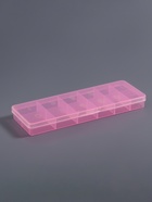 Органайзер для хранения мелочей, 12 секций, размер 18.4×6.7×2 см, прозрачный, розовый - Фото 3