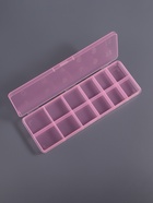 Органайзер для хранения мелочей, 12 секций, размер 18.4×6.7×2 см, прозрачный, розовый - Фото 5