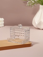 Органайзер для ватных палочек, с крышкой, 8.8×7.5×8 см, прозрачный - Фото 2