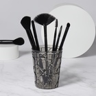 Подставка для хранения косметики «Хрусталь», d=8.5×11 см, прозрачная, чёрная - Фото 2