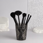 Подставка для хранения косметики «Хрусталь», d=8.5×11 см, прозрачная, чёрная - Фото 3