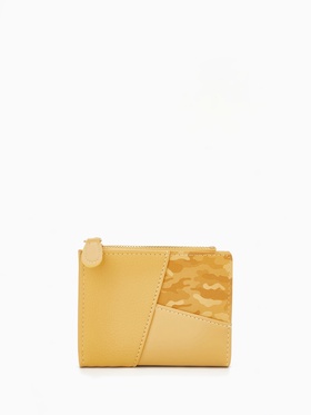 Кошелёк женский на кнопке, 11.5×2×9 см, комбинированный, жёлтый