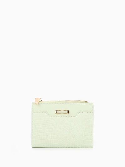 Кошелёк женский на кнопке, 12.5×2×9 см, однотонный, комбинированный, светло-зелёный