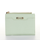 Кошелёк женский на кнопке, 12.5×2×9 см, однотонный, комбинированный, светло-зелёный - Фото 2