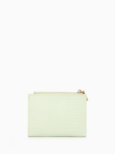 Кошелёк женский на кнопке, 12.5×2×9 см, однотонный, комбинированный, светло-зелёный