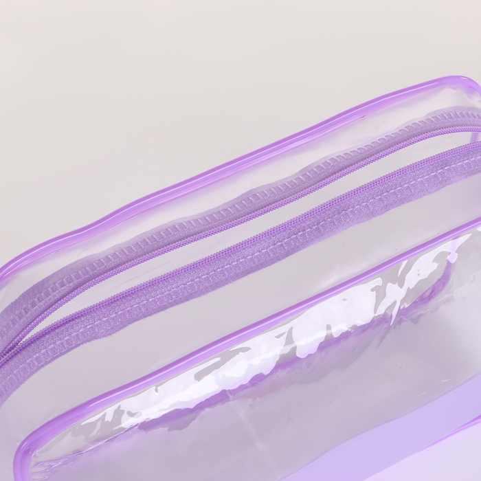 Косметичка на молнии, цвет сиреневый