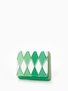 Кошелёк женский на кнопке, 10.5×2.5×8.5 см, с принтом, зелёный/белый - Фото 8