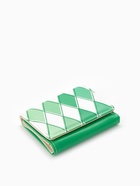 Кошелёк женский на кнопке, 10.5×2.5×8.5 см, с принтом, зелёный/белый - Фото 5