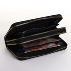 Кошелёк женский на молниях, 19×4×10.5 см, текстурный, чёрный - Фото 2