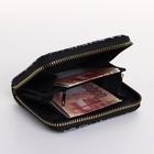 Кошелёк женский на молнии 11×2.5×9 см, с цветочным принтом, чёрный - Фото 2