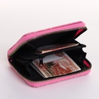 Кошелёк женский на молнии 11×2.5×9 см, с цветочным принтом, розовый - Фото 2