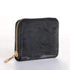 Кошелёк женский на молнии 11×2.5×9 см, однотонный, чёрный - Фото 4
