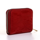 Кошелёк женский на молнии 11×2.5×9 см, однотонный, красный - Фото 4
