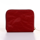 Кошелёк женский на молнии 11×2.5×9 см, однотонный, красный - Фото 6
