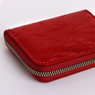Кошелёк женский на молнии 11×2.5×9 см, однотонный, красный - Фото 3