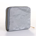 Кошелёк женский на молнии 11×2.5×9 см, однотонный, серый - Фото 4