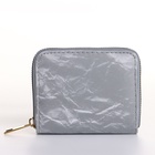 Кошелёк женский на молнии 11×2.5×9 см, однотонный, серый - Фото 6