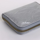 Кошелёк женский на молнии 11×2.5×9 см, однотонный, серый - Фото 3