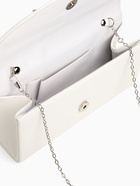 Сумка-клатч женская вечерняя на магните, на длинной цепочке, с декоративным бантом, белая - Фото 3