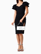 Сумка-клатч женская вечерняя на магните, на длинной цепочке, с декоративным бантом, белая - Фото 2