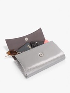 Сумка-клатч женская вечерняя на магните, на цепочке, мерцающая, серебристая - Фото 9