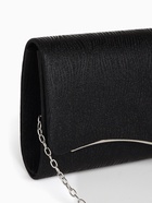 Сумка-клатч женская вечерняя на магните, на длинной цепочке, чёрная - Фото 4