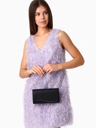 Сумка-клатч женская вечерняя на магните, на длинной цепочке, чёрная - Фото 8