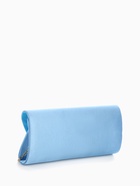 Сумка клатч вечерняя, с длинной золотистой цепочкой, текстильная, на магните, голубая - Фото 6