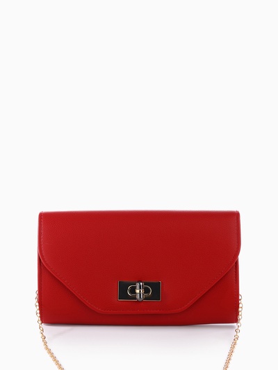 Сумка-клатч женская вечерняя на клапане, на золотистой цепочке, однотонная, бордовая