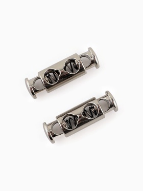 Фиксатор для шнура, двойной, d=4 мм, 8?26 мм, 2 шт., цвет чёрный никель (комплект 4 шт)