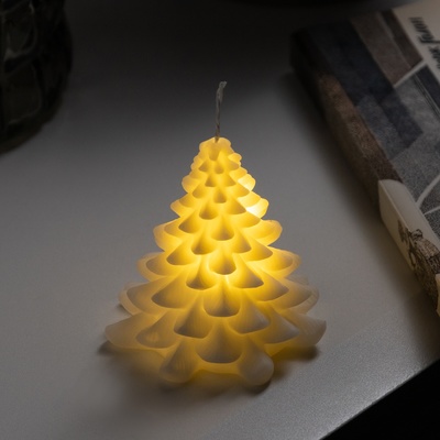 Фигура световая «Елочка свеча» 9×8 см, от батареек 3хAG13 (в комплекте), свечение тёплое белое